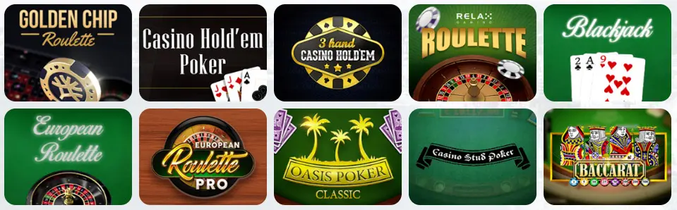 Juegos de mesa en BETRIOT CASINO