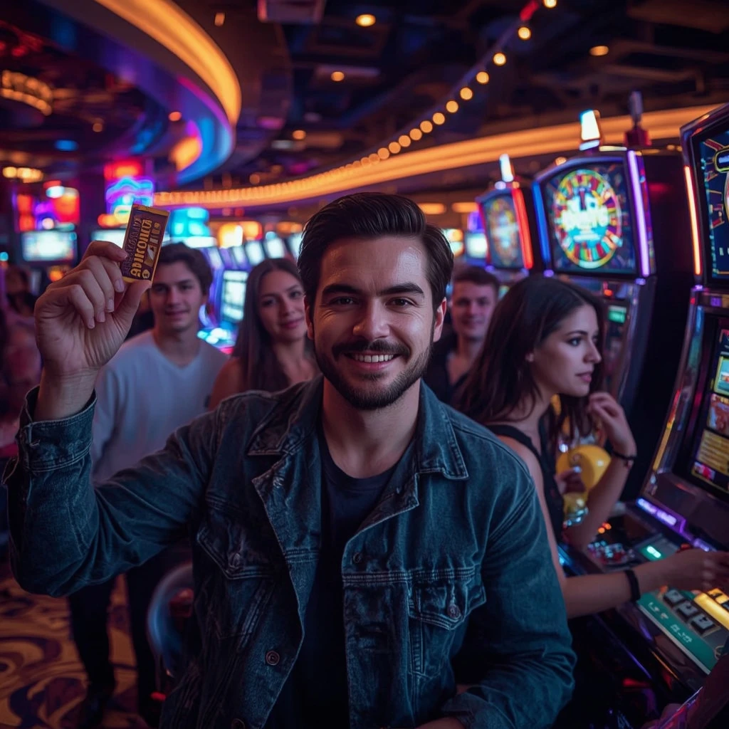 una persona con un bono de casino BETRIOT CASINO